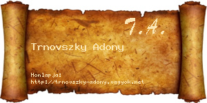 Trnovszky Adony névjegykártya
